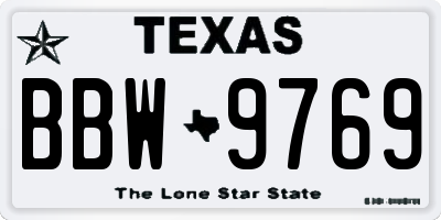 TX license plate BBW9769