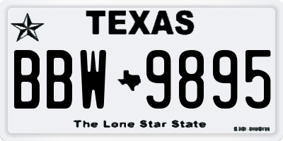 TX license plate BBW9895