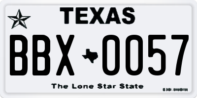 TX license plate BBX0057