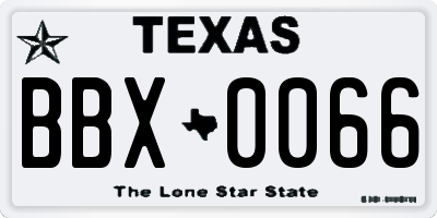 TX license plate BBX0066