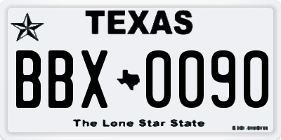 TX license plate BBX0090