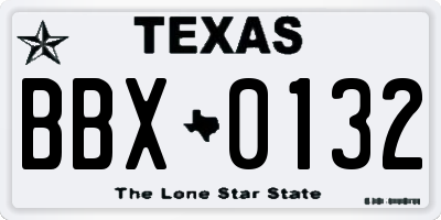 TX license plate BBX0132