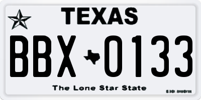 TX license plate BBX0133