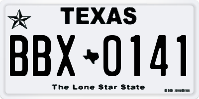 TX license plate BBX0141