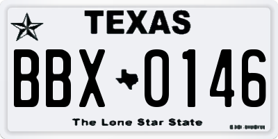 TX license plate BBX0146