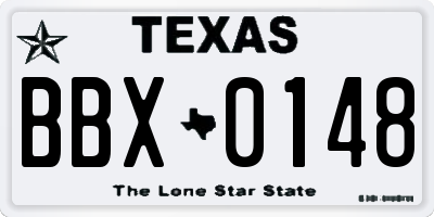 TX license plate BBX0148