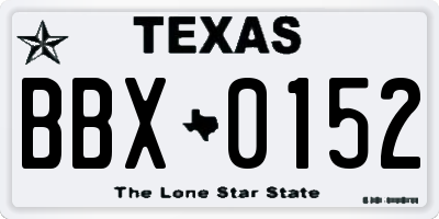 TX license plate BBX0152