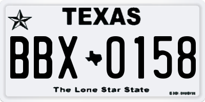 TX license plate BBX0158