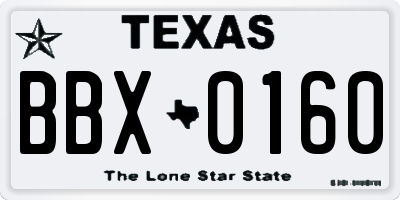 TX license plate BBX0160