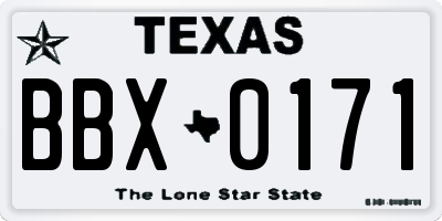 TX license plate BBX0171