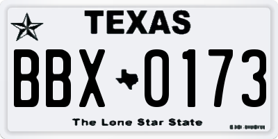 TX license plate BBX0173