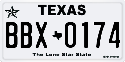 TX license plate BBX0174