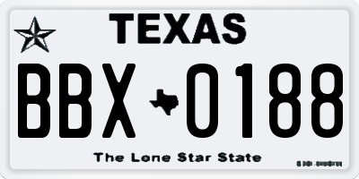 TX license plate BBX0188