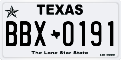 TX license plate BBX0191