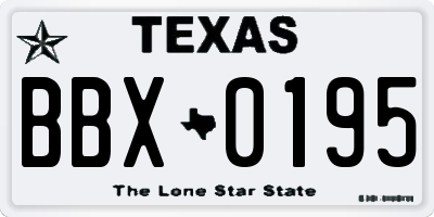 TX license plate BBX0195