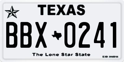 TX license plate BBX0241