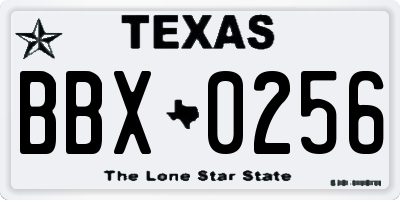 TX license plate BBX0256