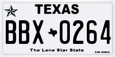 TX license plate BBX0264