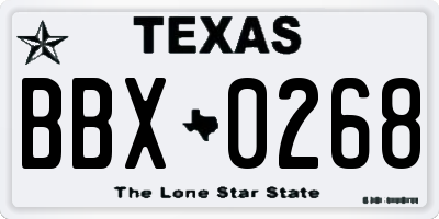 TX license plate BBX0268