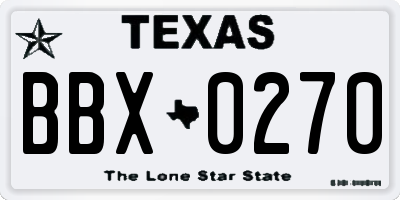 TX license plate BBX0270