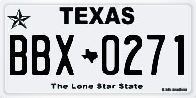 TX license plate BBX0271