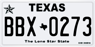 TX license plate BBX0273