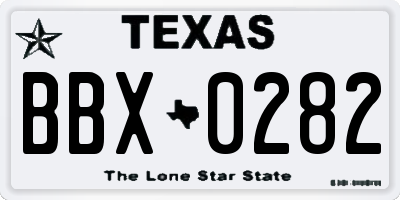 TX license plate BBX0282