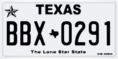 TX license plate BBX0291