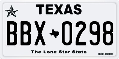 TX license plate BBX0298