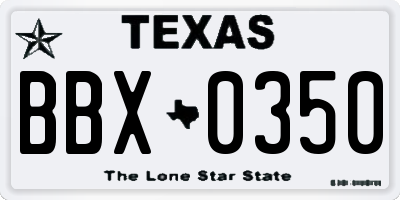 TX license plate BBX0350