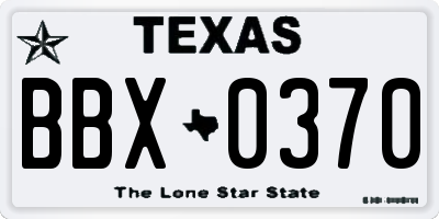 TX license plate BBX0370