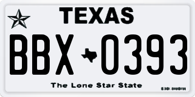 TX license plate BBX0393
