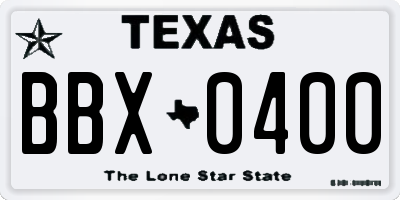TX license plate BBX0400