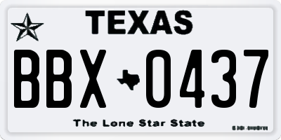 TX license plate BBX0437