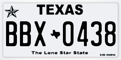 TX license plate BBX0438