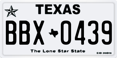 TX license plate BBX0439