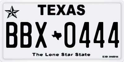 TX license plate BBX0444