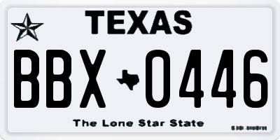 TX license plate BBX0446