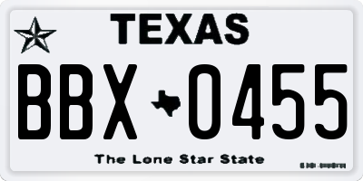 TX license plate BBX0455