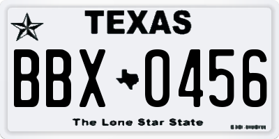 TX license plate BBX0456