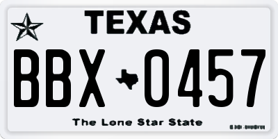 TX license plate BBX0457