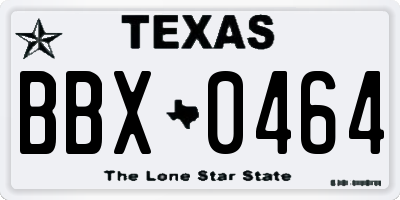 TX license plate BBX0464