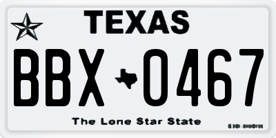TX license plate BBX0467