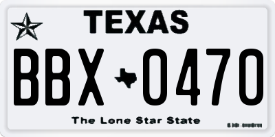 TX license plate BBX0470