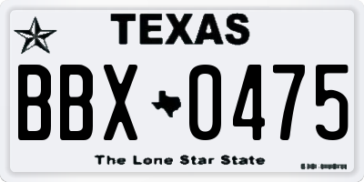 TX license plate BBX0475