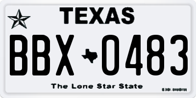 TX license plate BBX0483