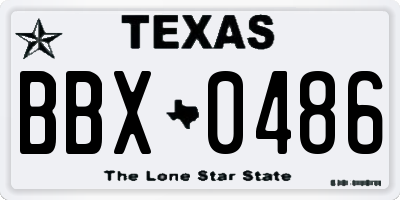 TX license plate BBX0486