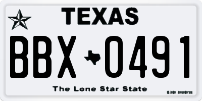 TX license plate BBX0491
