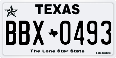 TX license plate BBX0493