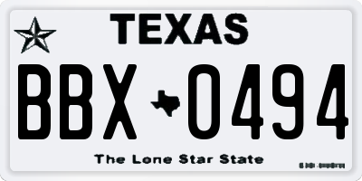 TX license plate BBX0494